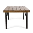 Benjara Patio Coffee Table- Slatted Top- Brown Iron- 50