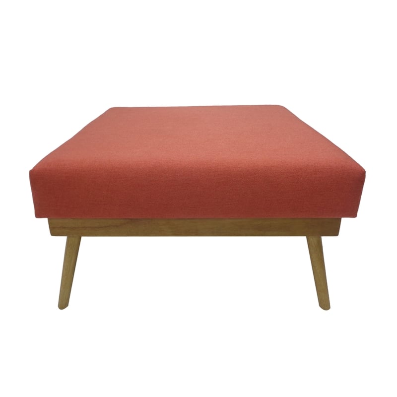 Benjara Square Ottoman with Splayed Rubberwood Legs- 33