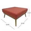 Benjara Square Ottoman with Splayed Rubberwood Legs- 33
