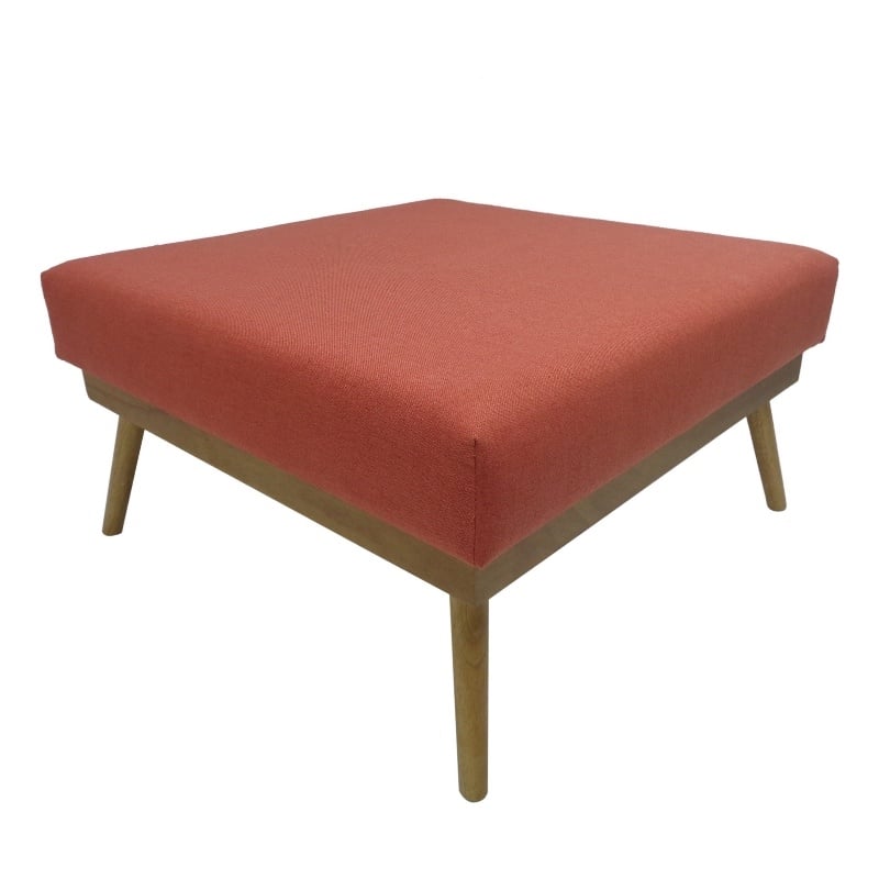 Benjara Square Ottoman with Splayed Rubberwood Legs- 33