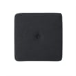 Benjara Liasa Footstool Ottoman- Charcoal Gray Fabric- Rubberwood- 17 Inch