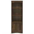 Benjara Donna Media Tower Pier Cabinet- Adjustable Shelves- Brown Wood 71 Inch