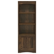 Benjara Donna Media Tower Pier Cabinet- Adjustable Shelves- Brown Wood 71 Inch