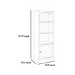 Benjara Donna Media Tower Pier Cabinet- Adjustable Shelves- Brown Wood 71 Inch