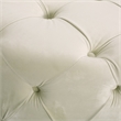 Benjara Vivan Ottoman- Tufted Beige Velvet- Soft Cushions- Round 40