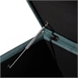 Benjara Carl Storage Ottoman- Teal Tufted Fabric- Soft Cushion- Black- 35 Inch
