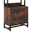 Benjara File Cabinet- 2 Drawer with Locks- 3 Shelves- Black Metal 61 Inch