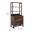 Benjara File Cabinet- 2 Drawer with Locks- 3 Shelves- Black Metal 61 Inch