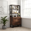 Benjara File Cabinet- 2 Drawer with Locks- 3 Shelves- Black Metal 61 Inch