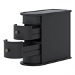 Benjara Side End Table- C Black Frame- Silver Metal Knobs 2 Drawer- 24 Inch