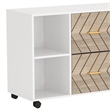 Benjara File Cabinet- 4 Storage Shelves- 2 Brown Drawers- Wheel Base 39 Inch