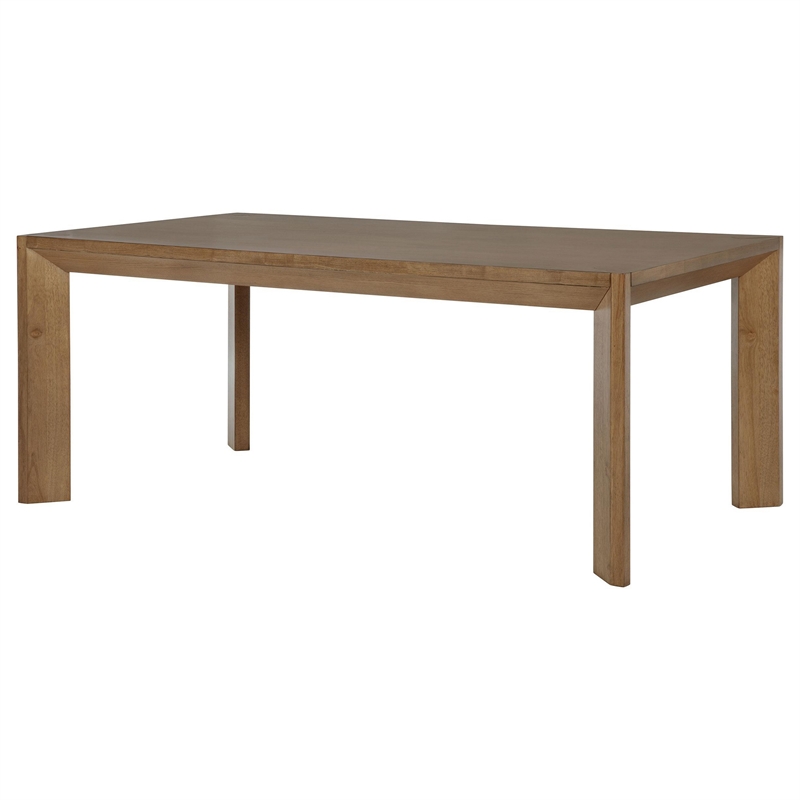 Benjara Rune Dining Table- Minimalist Rectangular Brown Hardwood 72 Inch