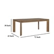 Benjara Rune Dining Table- Minimalist Rectangular Brown Hardwood 72 Inch