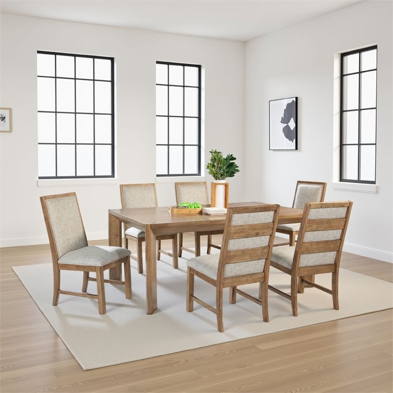 Benjara Rune Dining Table- Minimalist Rectangular Brown Hardwood 72 Inch