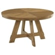 Benjara Danie Round Dining Table with Starburst Wedge Top- Brown Wood 54 Inch