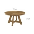 Benjara Danie Round Dining Table with Starburst Wedge Top- Brown Wood 54 Inch