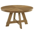 Benjara Danie Round Dining Table with Starburst Wedge Top- Brown Wood 54 Inch