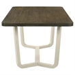 Benjara Loxy Dining Table- Curved Base- Rectangular Gray Brown Wood 71 Inch