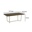 Benjara Loxy Dining Table- Curved Base- Rectangular Gray Brown Wood 71 Inch