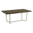 Benjara Loxy Dining Table- Curved Base- Rectangular Gray Brown Wood 71 Inch