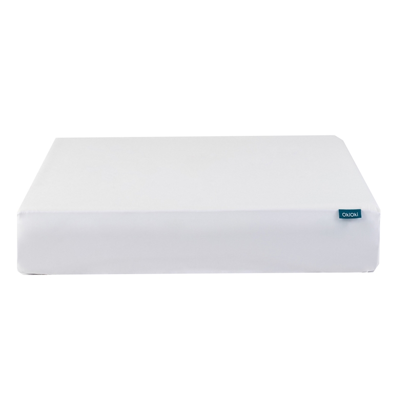 Benjara Queen Mattress Protector- Pocket Design- Waterproof Cream White Fabric