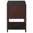 Benjara Zemy Side End Table- 2 Drawers- Open Shelf- Black Metal- Rust Brown