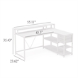 Benjara Executive Desk- L Shaped Top- Portable File Cabinet- 55