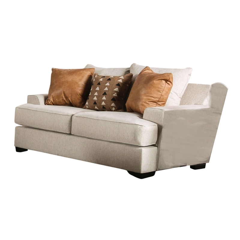 Benjara Adow Loveseat- 3 Accent PIllows- 75