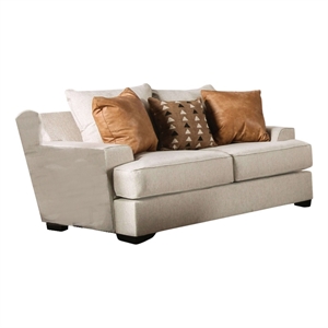 Benjara Adow Loveseat- 3 Accent PIllows- 75&quot - Sand Caramel