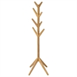 Benjara Margo Coat Rack- 8 Hooks- Tree Inspired Design- Oak Brown Solid wood