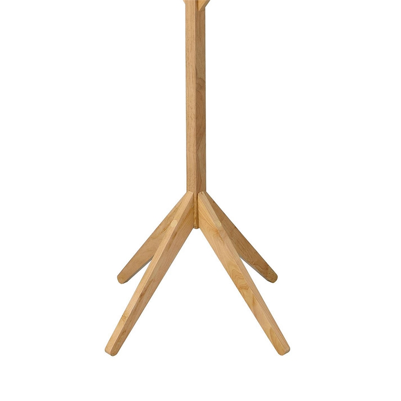 Benjara Margo Coat Rack- 8 Hooks- Tree Inspired Design- Oak Brown Solid wood