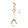 Benjara Margo Coat Rack- 8 Hooks- Tree Inspired Design- Oak Brown Solid wood