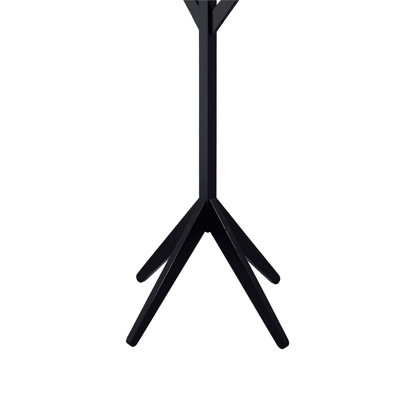 Benjara Margo Coat Rack- 8 Hooks and Tree Inspired Design- Black Solid wood