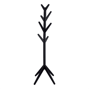 Benjara Margo Coat Rack- 8 Hooks and Tree Inspired Design- Black Solid wood