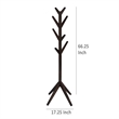 Benjara Margo Coat Rack- 8 Hooks and Tree Inspired Design- Brown Solid wood