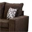 Benjara Marlow Sofa- Chocolate Brown Chenille- 2 Accent Throw Pillows- 83 Inch