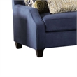 Benjara Omis Sofa- Navy Blue Velvet- 8 Accent Pillows- Solid Wood- 91 Inch