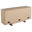Benjara Lno Sideboard Buffet Cabinet- 4 Cane Woven Doors- Beige Wood 66 Inch