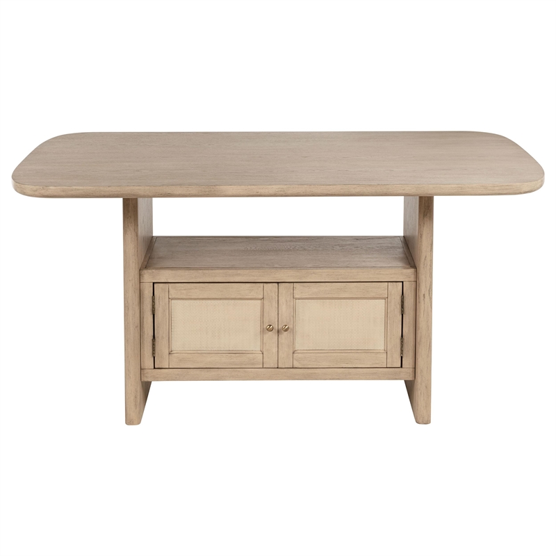 Benjara Lno Counter Height Dining Table w Storage Cabinet- 72