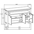 Benjara Billie Sideboard Buffet Cabinet- 3 Doors 1 Shelf- Brown Wood- 52 Inch