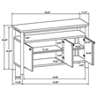 Benjara Billie Sideboard Buffet Cabinet- 3 Doors 1 Shelf- Brown Wood- 52 Inch