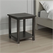 Benjara Ayne Side End Table- 1 Bottom Shelf- Black Wood Frame- Square 20 Inch