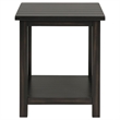 Benjara Ayne Side End Table- 1 Bottom Shelf- Black Wood Frame- Square 20 Inch