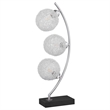 Benjara Udia Table Lamp with Woven Silver Metal Mesh Spherical Shades- Black