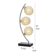Benjara Udia Table Lamp with Woven Silver Metal Mesh Spherical Shades- Black