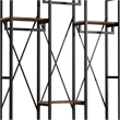 Benjara Garment Rack- 3 Black Metal Rods- 5 Rustic Brown Shelves- 72