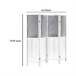 Benjara Matt 4 Panel Screen Room Divider- Folding Natural Brown- 70 Inch