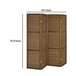 Benjara Rown 4 Panel Foldable Privacy Screen- Bamboo- Brown Pine Wood 70 Inch