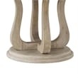 Benjara Eva Round Dining Table- Pedestal Base- White Washed Brown Wood 60 Inch
