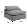 Benjara Allias Modular Armless Chair- Gray Boucle Fabric- Plush Foam Cushions
